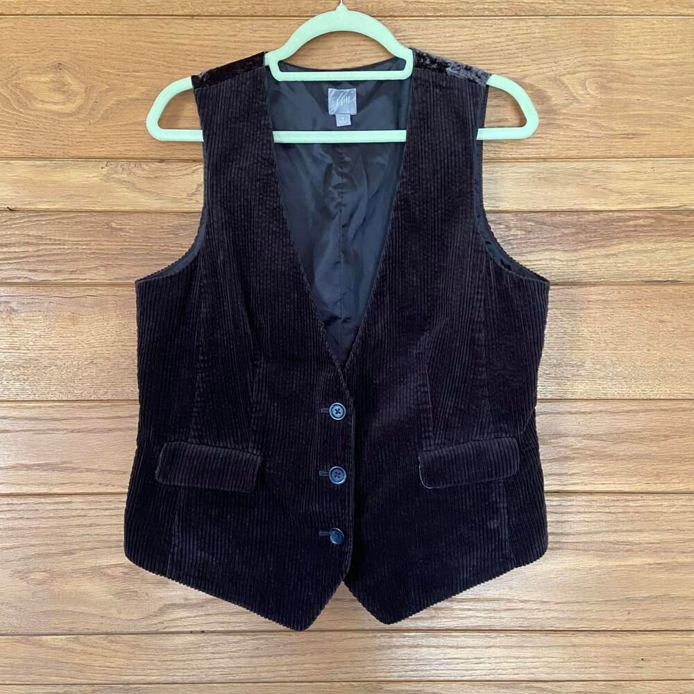 J.Jill green corduroy velvet back vest